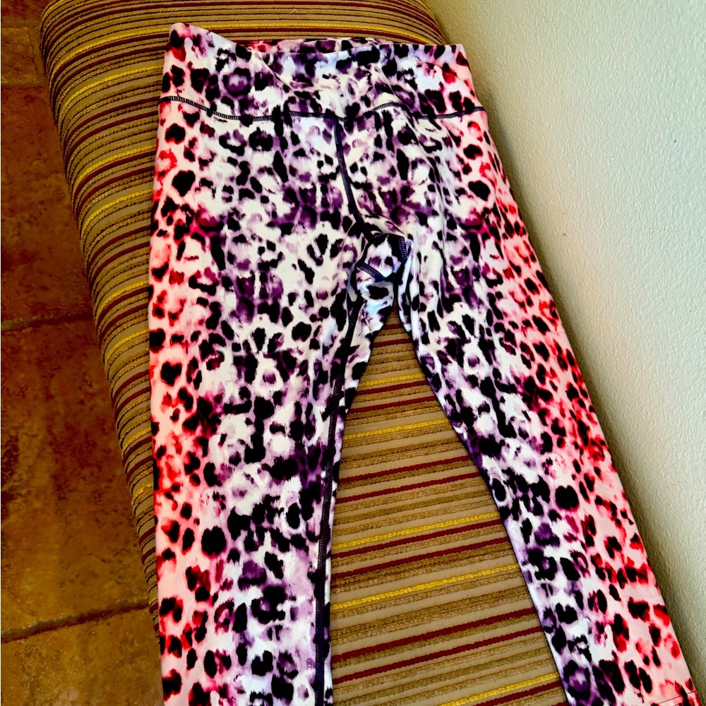 Fila Leggings with Pink and Purple Leopard Print